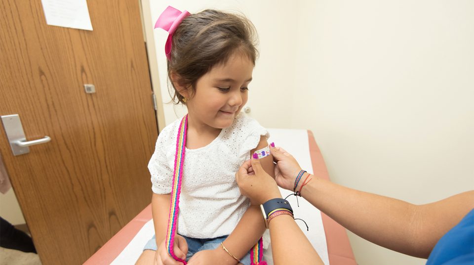 Girl at doctor