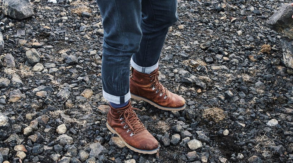boots on pebble ground