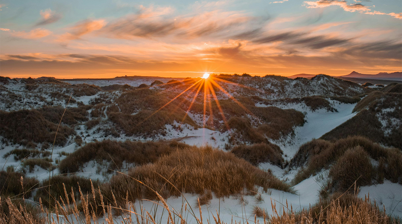 Sunset over sand