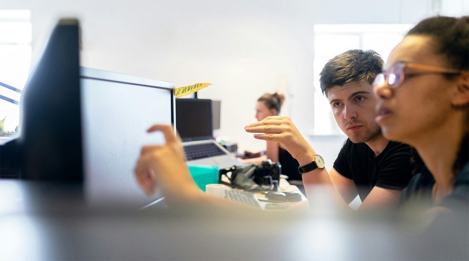 people at a computer
