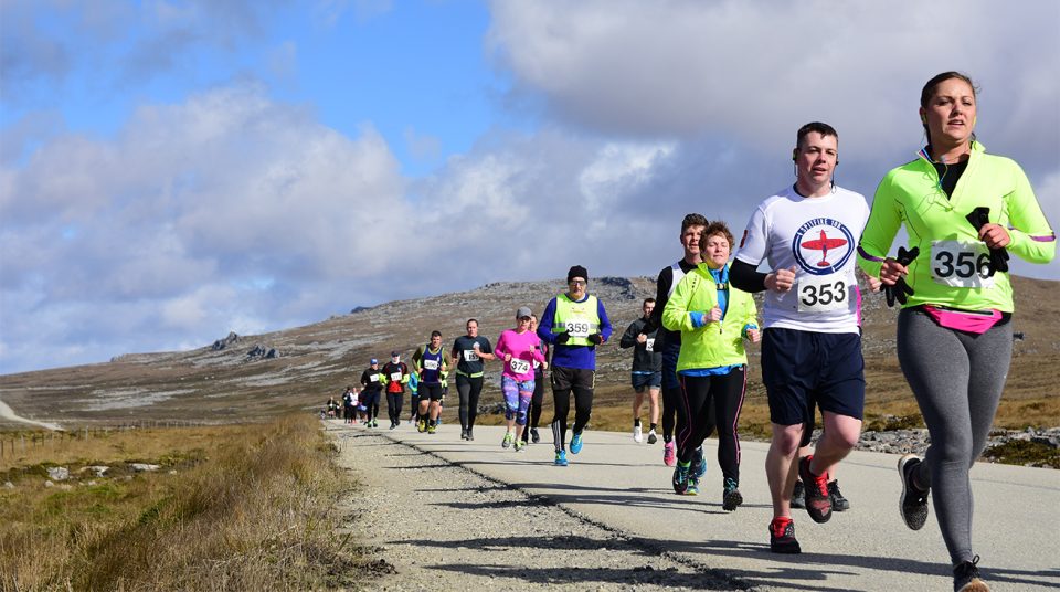 Participants in the the Stone Run Half Marathon, Stanley Falklan
