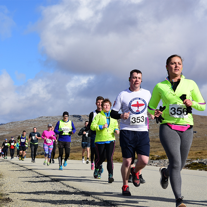 Participants in the the Stone Run Half Marathon, Stanley Falklan