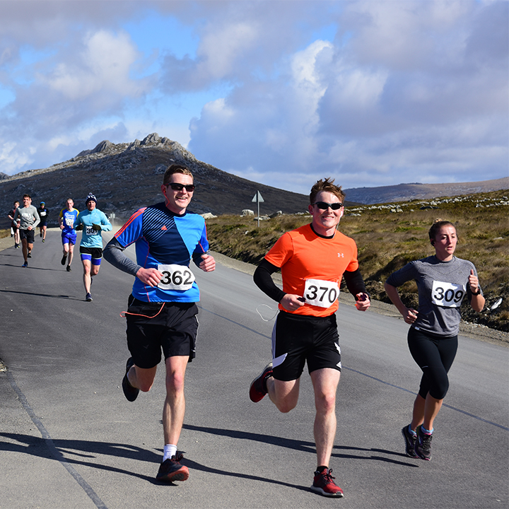 Participants in the the Stone Run Half Marathon