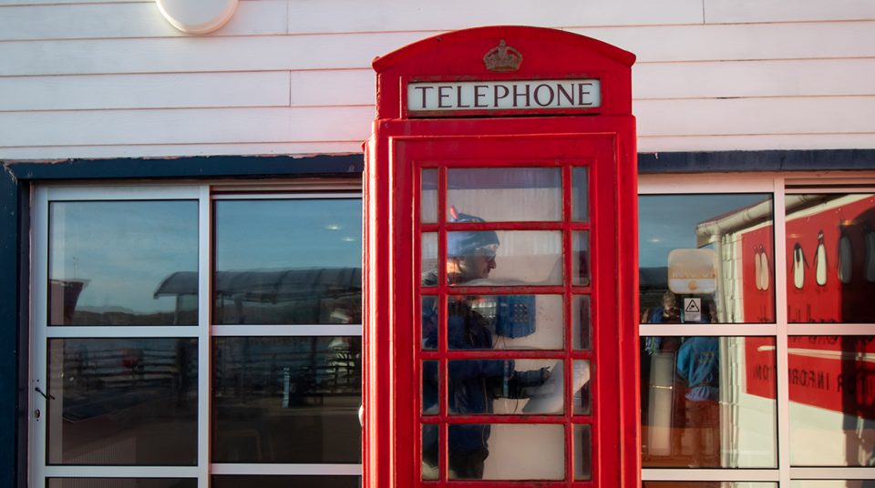Red telephone booth British
